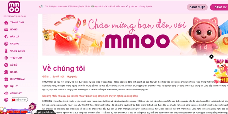 MMOO Gamera ⭐️ Link Vào MMOO.COM Nổ Hũ【2026】✔️ MM OO Link +88K 14 MMOO hoạt động uy tín chất lượng từ năm 2020